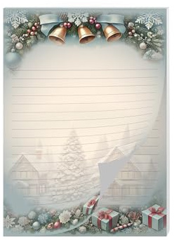 Buntes Briefpapier Schreibblock Briefbögen Notizblock mit Linien Weihnachten Winter Weihnachtsstiefel Wichtelgeschenk für Kinder Jungen Mädchen Schule (1 Block A5 mit 25 Blättern)