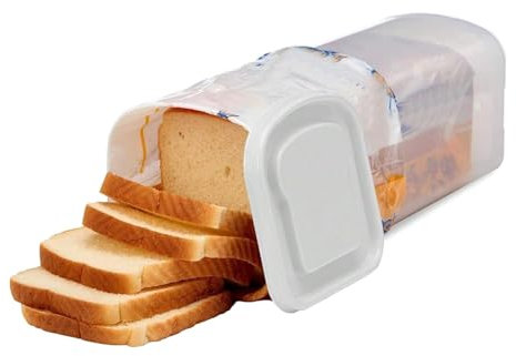 Gsycle Panera con tapa hermética, recipiente de almacenamiento de pan transparente de plástico para pan, para sándwich, patatas fritas, nueces, aperitivos, 34 cm