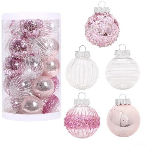 Glitzerkugeln für Urlaub, Hochzeit und Zuhause, Garten, Dekoration, Rosa, 25 Stück