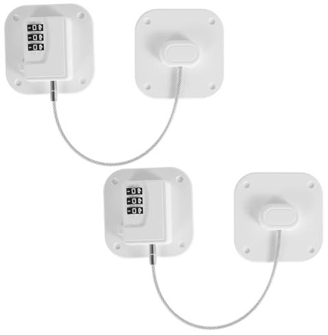 2pcs Digital Password Refrigerator Lock, Fridge Lock, Child Safety Cabinet Locks, Self-Adhesive Fridge Locks for Freezer Door Drawer Cabinet Cupboard Windows, No Drilling White