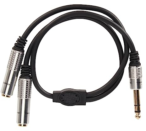 BONKZEBU 1 4 Splitter Cable,One In Two Out 1 4 Inch Stereo Splitter Y Cable,Stereo 6.35mm,for Amplifiers Microphones