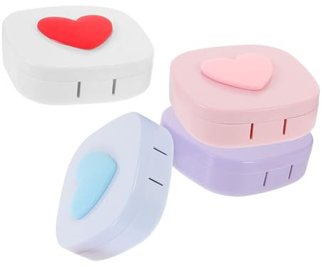 VALICLUD Contenitore per Lenti a Contatto 4 Set Pp, Custodia Portatile | Scatola Compatta da Viaggio, Struttura Sottile e Robusta, per Uso a Lavoro e Classe