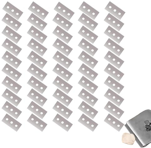 50 Stück Ceranfeldschaber Klingen Ersatzklingen Ceranfeldschaber,Doppelseitige Schaberklingen,Ceranfeldschaber Ersatzklingen,Kochfeldschaber, Universell Passend für Glasschaber und Kochfeld Schaber