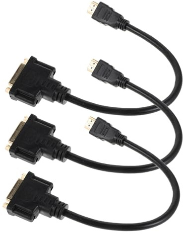 HOMSFOU Lot De 3 Câbles De Conversion HD Adaptateurs Vidéo Bidirectionnels Dvi Convertisseurs Haute Définition Adaptateurs D'Interface Multimédia Haute Définition Cordon