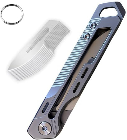 Multi Folding Pocket Box Opener Craft Tool, Multitool EDC Pocket Tool with 10 Replaceable, EDC Gadgets for Craft DIY Outdoor Camping Hiking Unpacking, Lightweight Portable Daily Use and Gift, Silver 2