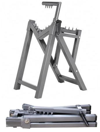 Yinian Heavy Duty Log Saw Horse with sawtooth, Portable Firewood Cutting Stand Foldable Log Holder for Chainsaw Cutting, Steel Lumber Support Bracket for Outdoor Wood Cutting Logging Splitting