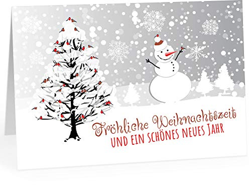 Große XXL Weihnachtskarte DIN A4 (Design Schneemann im Schnee) mit Umschlag/Weihnachten/Klappkarte/Grußkarte/zum Geschenk/moderne Karte