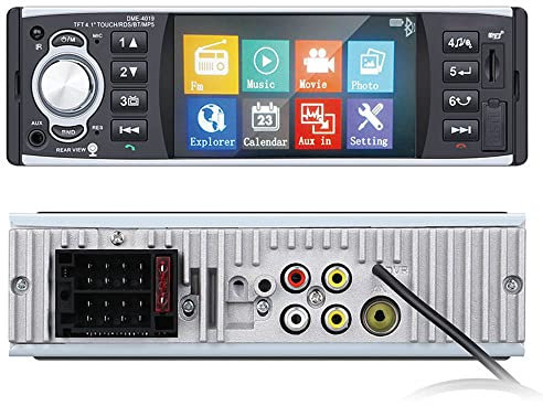 Autoradio Carplay Android Auto Bluetooth 4.1 Singolo Din 12V Chiamate Vivavoce Lettore Audio Supporto Mirror Link 7 Colori LED USB/SD/AUX-in Unità Integrandosi nel Cruscotto