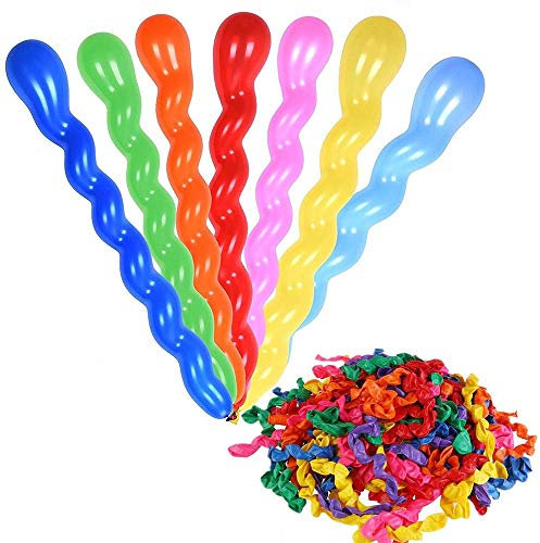 REYOK Spiral Long Balloons Modellierung Ballons, 200pcs Luftballons Bunt Magic Modellierballons mit 1 Ballonpump für Feiern Geburtstage Clowns Veranstaltungen Dekoration