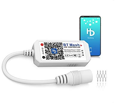Arotelicht RGB Controller, Controller LED Bluetooth, controllo tramite app, controllo dimmer per sistema Android/iOS, striscia di luci LED, 5V,12V,24V, 16 milioni di colori,controllo vocale