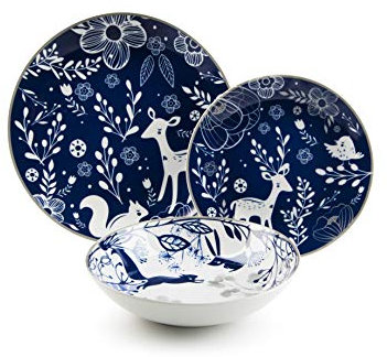 Excelsa Suomi Servizio Piatti 18 Pezzi, Porcellana, 6 Persone, Decoro Suomi