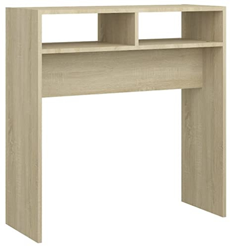 vidaXL Konsolentisch Konsole Beistelltisch Flurtisch Sideboard Ablagetisch Wandtisch Frisiertisch Schminktisch Sonoma-Eiche 78x30x80cm Holzwerkstoff