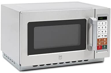 METRO Professional Microonde GMW1034D, Acciaio Inox, 100 Programmi, Timer di 60 min, 34 L, Diametro Massimo Piatto 32 cm, argento