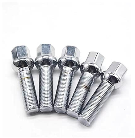 FENTENG THua store 10 Piece 28/35/40/45/50/55/60mm Lengthen Steel Wheel Bolts M14 X 1.5mm WHEEL NUTS SEAT SUIT Compatible With VW (Color Name : Silver 10PCS 40MM, Specifications : M14x1.5)
