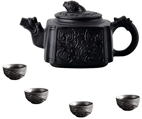 Juegos de té chino Kung Fu con tetera, tazas de té, juego de té de cerámica, servicio de té grande, juegos de té de barcilla for bermellones for fiesta de té, regalo de cumpleaños, regalos de negocios