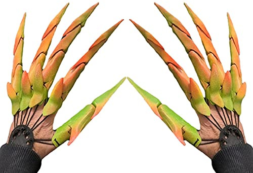 PW TOOLS Halloween Bewegliche Finger | Gelenkige Finger Verlängerungen | Gedruckte Flexible Fingerverlängerungen | Halloween Fingerdekoration Passt Für Alle Fingergrößen
