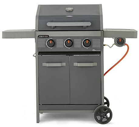 Tower T978523 Plus 4 Burner 3+1 Gas BBQ with Side Burner, Built-in Thermometer, Black