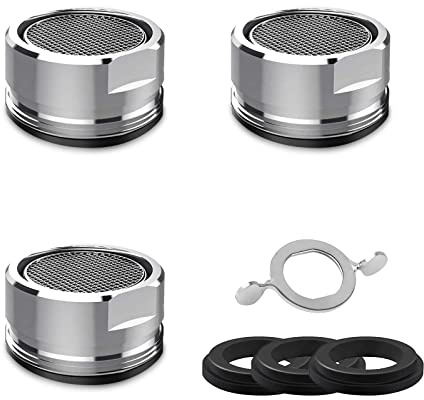 IZyufan Perlatoren für Wasserhähne M24 [3 Stück], Strahlregler mit ABS- und Edelstahl- Filter inkl Mischdüsenschlüssel für Wasserhähne