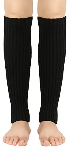 Strick-Beinstulpen Beinwärmer für Eighty's Party Sport Yoga Pailletten Beinwärmer für Frauen, Schwarz , One size