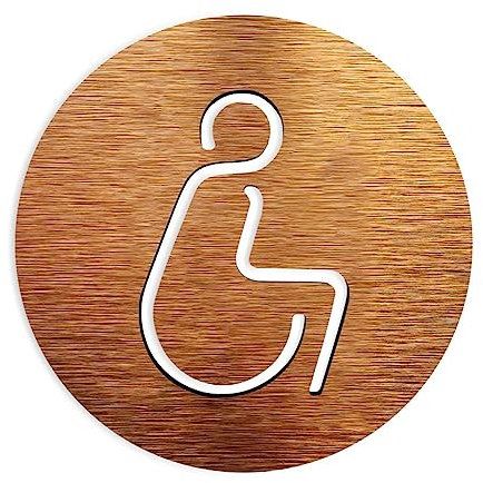 Panneau De Toilette for Hommes/Dames,Panneau De Porte WC,Panneau De Porte De Toilette,Pour Plaques De Salle De Bain WC Autocollants Muraux En Panneau D'aluminium Composite 1 Pièces(Color:Or 3,Size:14x
