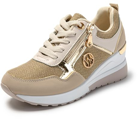 JOMIX Baskets Femmes Compensées Sneakers Casual Chaussures élégantes Confortable Respirant Marche Fitness Gymnastique