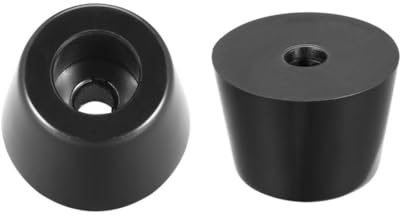 TOP-VIGOR 12Pcs Round Rubber Feet, D36mm x 28mm x H25mm Rubber Bumper Feet Pads, Non Slip Furniture Pads Cutting Board Rubber Feet Floor Protector for Cabinet Desk Tables