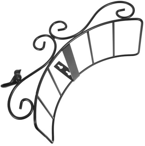 INOOMP 1pezzi Porta Tubo Da Giardino in Ferro Battuto Nero Espositore Per Tubo Acqua e Attrezzi Mensola Per Acqua Da Appendere Supporto Per Riporre Oggetti Da Giardino