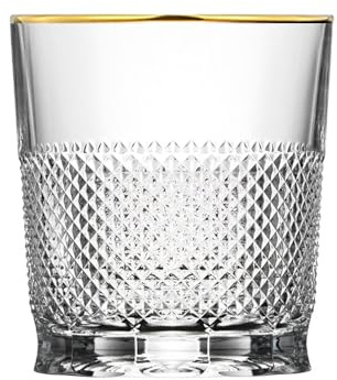ARNSTADT KRISTALL PREMIUM Whiskyglas Oxford Gold clear (10 cm) - LUXUS Kristallglas mundgeblasen · handgeschliffen · Handmade in Germany · 24 Karat Goldrand