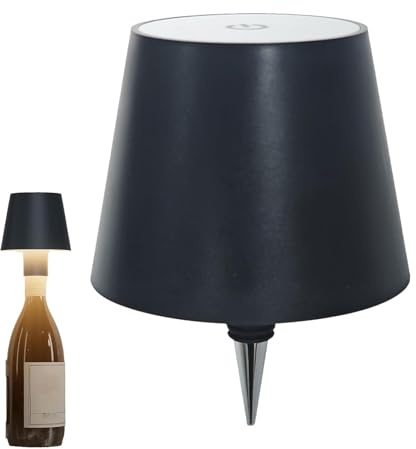 Generico Lampada da Tavolo Senza Fili, Wireless Bottle Lamp, 3 Colore/RGB Dimmerazione Lineare Lampada Touch da Scrivania - Lampada Led Ricaricabile USB per Interni ed Esterni