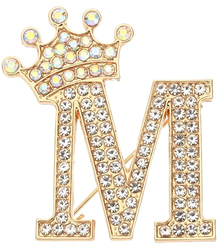 PATIKIL Brief Broschen Pins, Initial Strass Alphabet Brief Reversnadeln für Damenanzüge, Kleider, Mäntel, Kleidung, Handwerk,