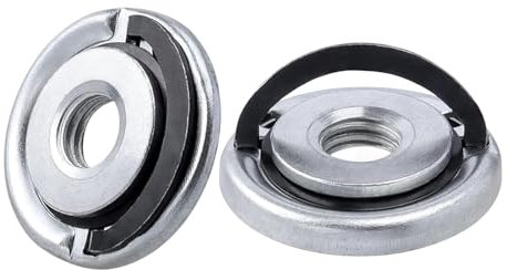 2pcs M14 Quick Release Self-Locking Flange Nuts, Heavy Duty Steel Pressure Plate Fastener for Angle Grinders, Ideal for Quick Wheel Changes on Ryobi, Dewalt, and Milwaukee Grinders