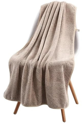 QIUSHIBO Badetuch Weiches Korallen-Fleece-Faser-Badetuch for Erwachsene, Reine Farbe, Duschtuch for den täglichen Gebrauch zu Hause BadetüCher(Brown)