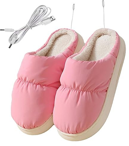 Veemoon Fußwärmer Schuhe Elektrisch Usb Heizschuhe Warme Hausschuhe Für Winter Plüsch Fußwärmer Beheizte Schuhe Fußschutz