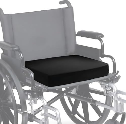 Wheelchair Cushion 3”/4” Thick Orthopedic Memory Foam Seat for Office Chairs, Scooters, Kitchen or Car Seats Lumbar Support, Improve Posture, Pain Relief Cushion (18x16x3)