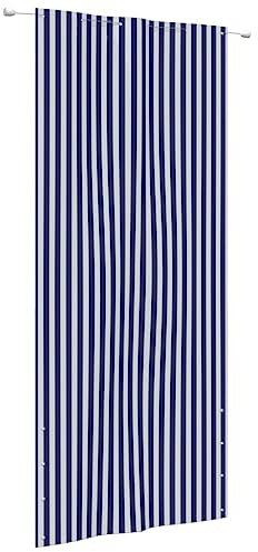 NQJIBUE Balkonsichtschutz blau und weiß 120x240cm Oxford Stoff