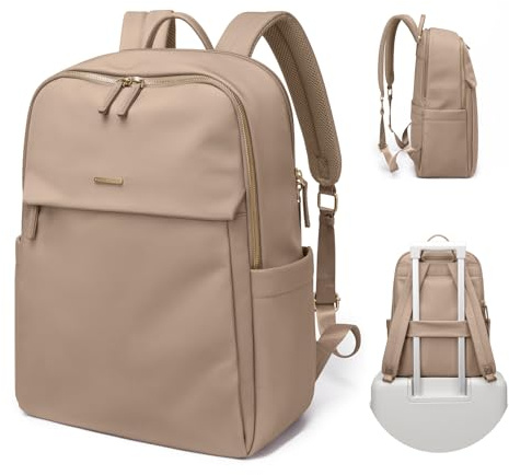 GOLF SUPAGS Frauen Rucksack Casual Daypack für Arbeit Reisen Hochschulen Rucksack Geldbörse Fits 14 Zoll Notebook (Champagnerfarben)