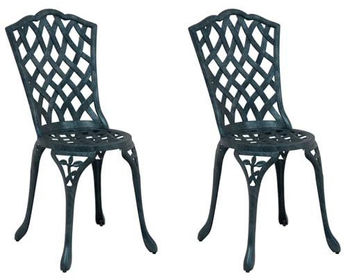 vidaXL Chaises de Jardin 2 pcs Vert en alu