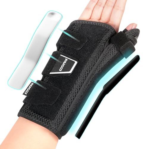 PAIGOO Karpaltunnel Handgelenkbandage mit Daumenstabilisator Einstellbare Daumen und Handgelenk Unterstützung für Karpaltunnelsyndrom, Tendinitis,Handgelenk Verletzungen oder Erholung, Rechte-S/M