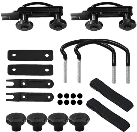 Kit di montaggio per scaffali da tetto – Bulloni a U – Set di fissaggio per scatola di carico | Montaggio universale – Morsetti hardware – Porta carrello auto per bagagli, travi sul tetto