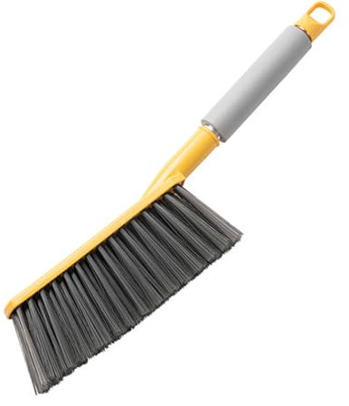 Fictory Cepillo de barrido de cama, cerdas suaves, limpiador suave de sofá, escoba de mango largo, polvo para dormitorio, amarillo, fácil limpieza