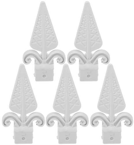 SHINEOFI 10pcs White Pointed Fence Topper Finials Outdoor Decorative Gate Post Tops for Garden Fence Border Protection