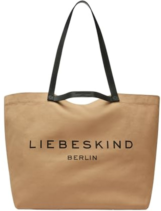 Liebeskind Berlin Damen-Shopper „Aurora“ – Große Canvas-Tasche Damen mit Reißverschlussfach und Leder-Schulterriemen – Shopper Bag Women – Passend für Laptops bis 16 Zoll – Light Bag