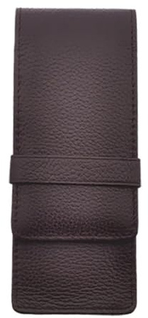 AHIOJEGX Stifteetui Stifttasche Stiftaufbewahrung Bleistifttasche Leder Füllfederhalter for 3 Stifte(Brown)