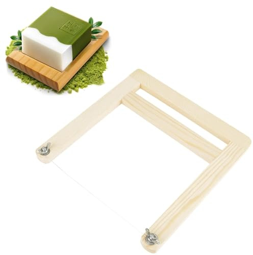 Tnfeeon Cortador de de Alambre para Pan, Herramienta de Corte de Precisión para Cera de Velas, Queso y Verduras, Alambre de Acero Inoxidable con de Madera, Ligero y Fácil de Limpiar, Ideal para