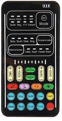TOPINCN Multifunktionaler Sound-Changer PC 450 MAh 5 V -Soundkarte für Mobiltelefon mit 8 Sound-Änderungen, Geeignet für Game-Live-Streaming (I9 Englische Ausgabe)