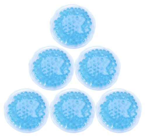 LOLIPPYY Lot de 6 Coussinets Compressifs Ronds 8 Cm en Gel Réutilisable Bleu Pack Chaud-froid pour Thérapie, Soulagement Blessures Sportives, Maux Musculaires et Récupération, Usage