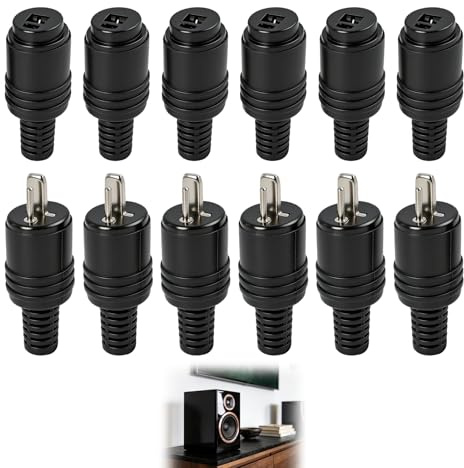 12 connettori e prese DIN a 2 poli con morsetti a vite, 6 paia di cavi per altoparlanti HiFi, maschio, femmina, per home theater, cavo per altoparlanti con spina, speaker crimp