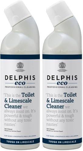 Delphis Eco Toilet & Limescale Cleaner 750ml | Eco Friendly | Toilet Cleaner Limescale Remover | Safe for Septic Tanks | Kills 99.99% of Bacteria (Pack of 2)