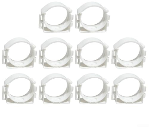 Runde Rohrhalterung für 75 mm und 110 mm Rohre, PE-Klemme für Lüftungskanäle, 10 Stück, weiß (75 Rohr)