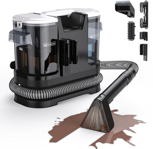 Lubluelu Nasssauger Polsterreiniger Gerät mit 600 W – 20 kPa Teppichreiniger Waschsauger, tragbarer Teppich Reinigungsgerät mit Selbstreinigungsfunktion und langem Schlauch für Sofas, Teppiche & Autos